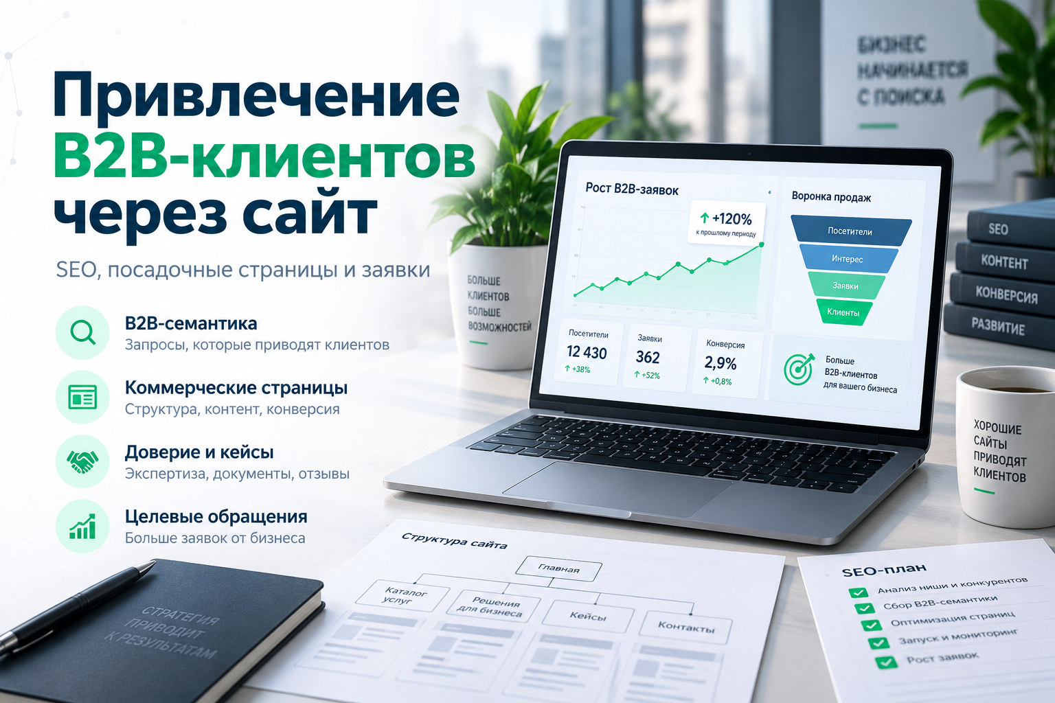Как привлечь B2B-клиентов через сайт: SEO, лидогенерация и заявки