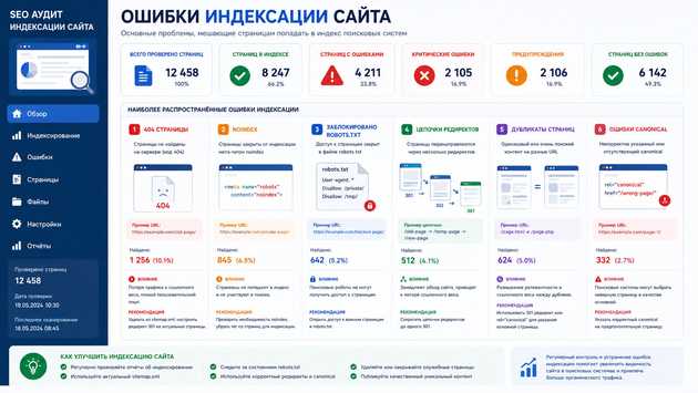 Основные ошибки индексации