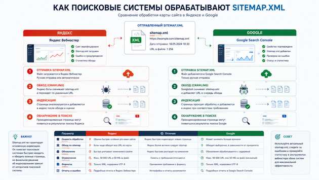Sitemap.xml в Яндекс.Вебмастере и Google Search Console