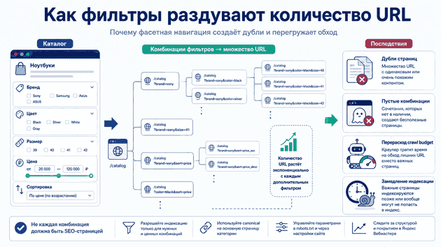Как фильтры создают большое количество URL и расходуют ресурсы робота
