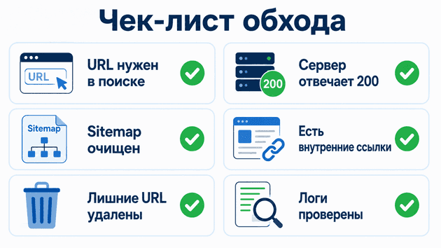 Чек-лист статуса «Обнаружено, но не проиндексировано»