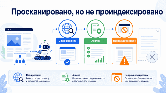 Просканировано, но не проиндексировано в Google