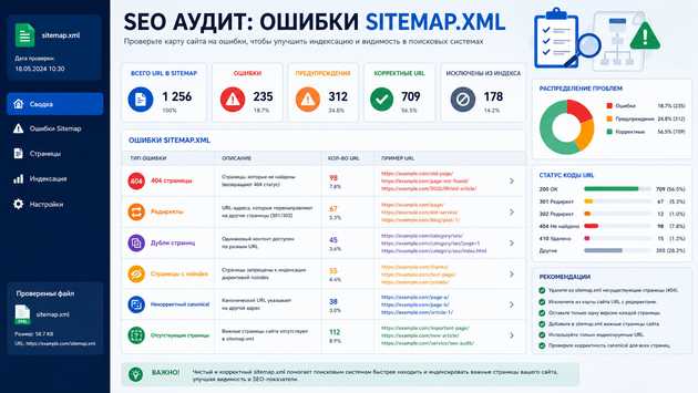 Типичные ошибки Sitemap.xml