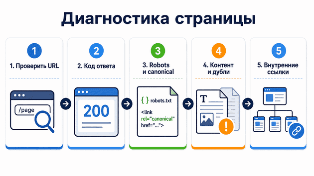 Диагностика статуса Crawled — currently not indexed