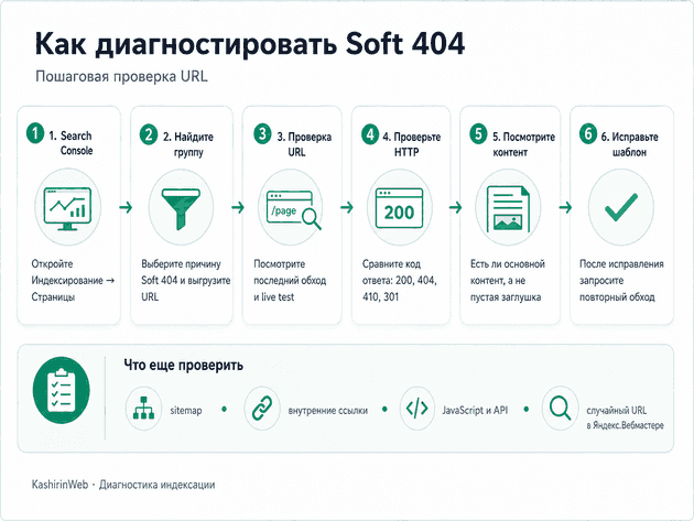 Как диагностировать Soft 404: пошаговая проверка URL